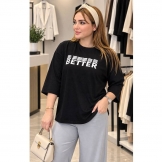 تیشرت زنانه باکسی مشکی