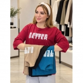 تیشرت زنانه باکسی زرشکی
