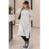 هودی بلند زنانه دورس طوسی