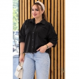 شومیز زنانه کجراه کتان مشکی
