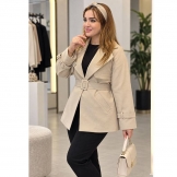 بارانی کتان زنانه دو جیب استخوانی
