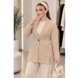 کت زنانه مازراتی تک دکمه کرم