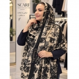 شال زنانه طرحدار دیور کرم مشکی