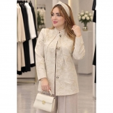 مانتو ژاکارد طلاکوب کرم