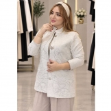 مانتو ژاکارد طلاکوب استخوانی