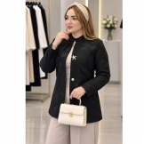 مانتو ژاکارد طلاکوب مشکی