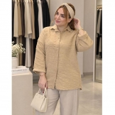 شومیز پفکی دکمه دار نسکافه‌ای