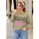 بلوز دورس چاپی خاکی