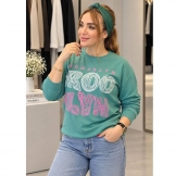 بلوز دورس چاپی سبزآبی
