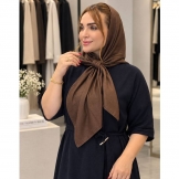 روسری کریشه ساده قهوه‌ای