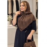 روسری کریشه ساده قهوه‌ای