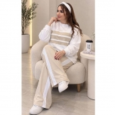 ست تیشرت و شلوار رینگی کرم