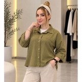 شومیز کتان رو دوخت نسکافه‌ای