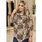  شال موهر پاییزی کرم قهوه‌ای