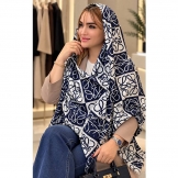  شال موهر پاییزی سرمه‌ای