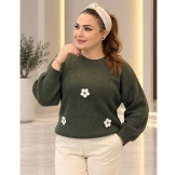 بلوز بافت گلدار یشمی