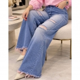 شلوار جین شافل زاپدار