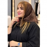  مینی اسکارف توری لبه دانتل قهوه‌ای