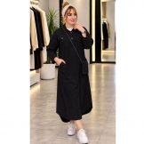  کفتان لینن کیف دار مشکی