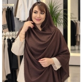  شال نخی دور ریش قهوه‌ای 