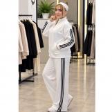 ست سویشرت و شلوار سه خط سفید