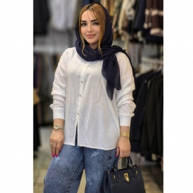 شومیز نخی سفید ترنم 24900683