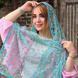 شال توری گلدار