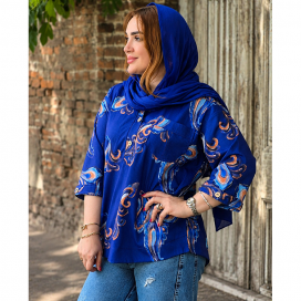 مانتو جلو بسته طرحدار 4710014