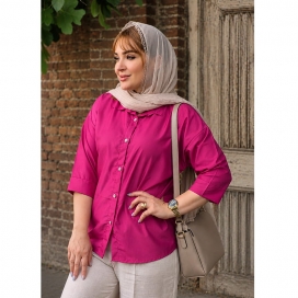 شومیز ساتن جلو دکمه 3750013