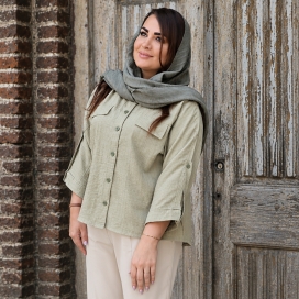 شومیز باکسی دو جیب راه راه 24900761