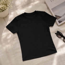 تیشرت بیسیک مشکی 39100267
