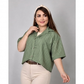 شومیز باکسی چهارخونه 3750031