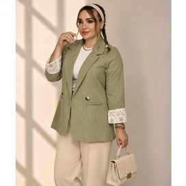 مانتو کتی آستین گیپور 4780021
