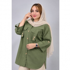 شومیز لینن جیب صلیبی 24900730