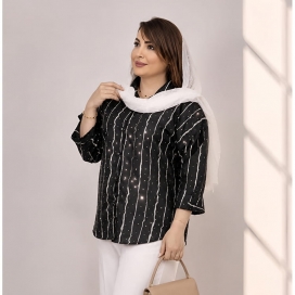 شومیز راه راه نگینی  36600576/1