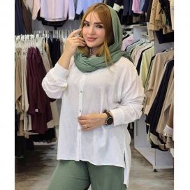 شومیز زنانه سفید داکرون