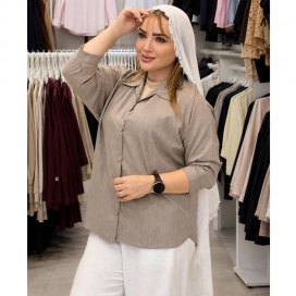 شومیز زنانه آیوا قهوه‌ای روشن
