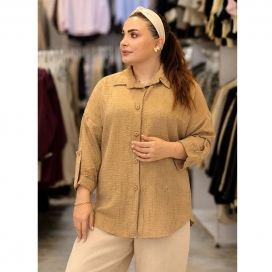 شومیز زنانه پشت دکمه نسکافه ای