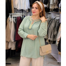 تونیک زنانه گلدوزی کرم