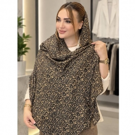 شال زنانه پلنگی نسکافه‌ای