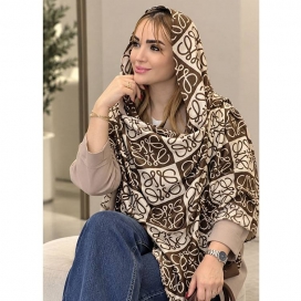 شال موهر پاییزی کرم قهوه‌ای