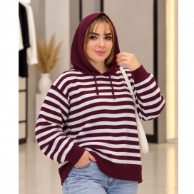 بافت کلاه دار زنانه رینگی زرشکی 