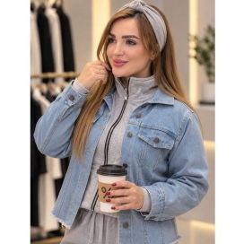 کت جین زنانه کلاهدار 