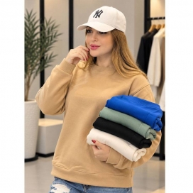 بلوز دورس زنانه یقه گرد کرم تیره 