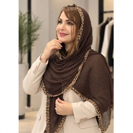 شال توری لبه پلنگی 34700386