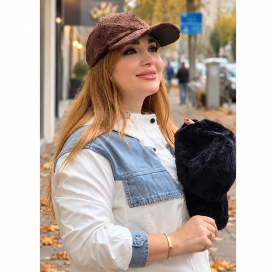 کلاه کپ تدی زنانه قهوه ای