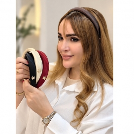 تل مو پفکی زنانه ساتن قرمز